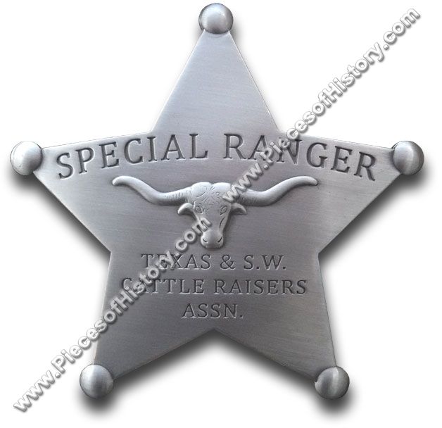 Rare 1930s-40s Special Texas Ranger Badge #33 of the Texas & Southwestern  Cattle Raisers Assn