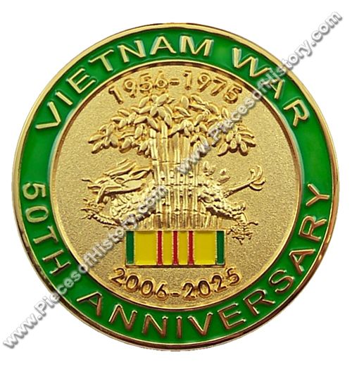 Vietnam War 50th Anniversary Vietnam Veteran National Defense Hat or Lapel pin