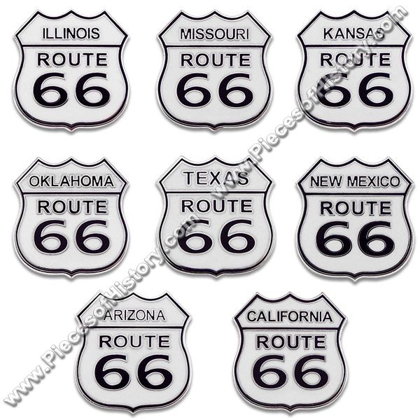 Route 66 Historical American Highway Sign Collectible Hat Vest Lapel Pin NIB 