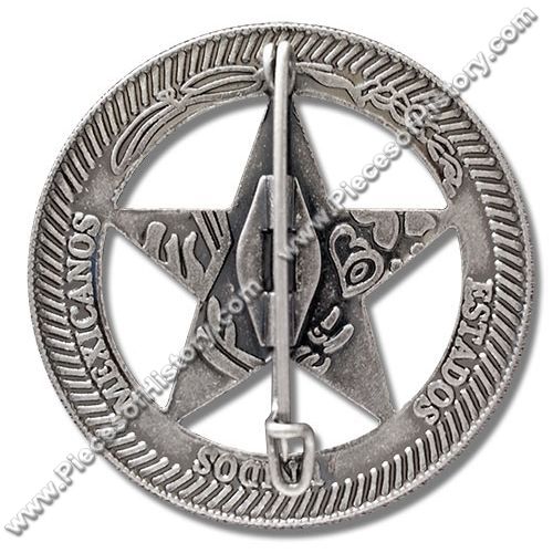 Replica Texas Rangers Peso Back Company A Pewter Badge Novelty Western Badge